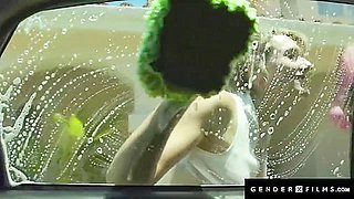 Sexy Af Trans Carwash Bitches Railed By Big Cocked Fratboys