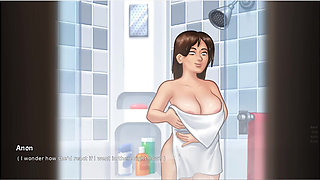 Summertime Saga - Gameplay - Roleplay - Debbie Shower Scenes and Mutual Masturbation