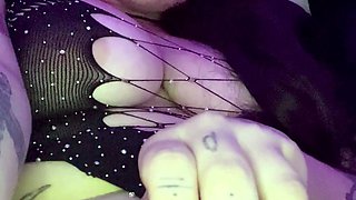 Big boobed Memphis Monroe masturbates in stocking