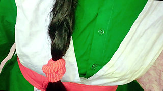 Desi Babe in Uniform Fantasy Dress Teases Her Lover - Part 1