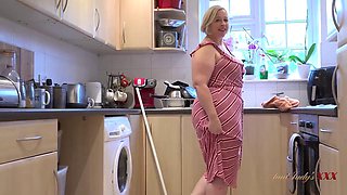 BBW Stepmom Shooting Star Sucks Big Cock in Kitchen POV