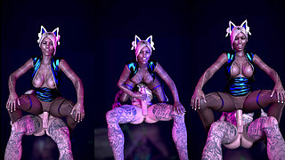 Hot Mulatto Babe Gets Fucked by Big White Cock at Nightclub