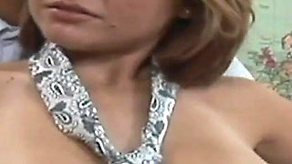 Milf with big tits fucks with boss in the office