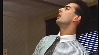 Sexy Secretary Ass Fucked and Cummed Inside and on Face by Two Big Cocks