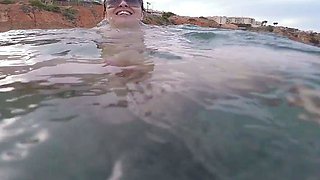 busty horny young man wants him to cum in the water /