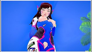 D.va Covered In Cum! Overwatch 3d Hentai With Gamer Girl