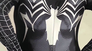 Fucking a Black Spiderman Cosplay Girl Until He Cums in Her Pussy Multiple Times - Latest Indonesian Porn