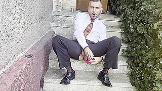 Public Spectacle: Tight Pants, Solo Cumshot, Pics Pass The Crowd