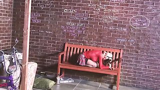 Naughty Kittens 1 Busty Blonde Wearing A Cat Mask Fucking And Sucking In The Alley - Blonde Cat