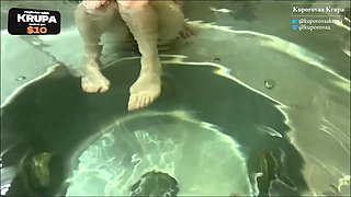 The girl stranger mixed up the men’s jacuzzi with the women’s jacuzzi. I fucked her hard and came all over her beautiful face
