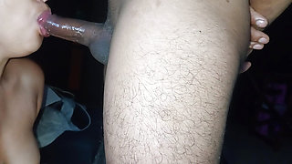 My neighbor swallows her whole cock until she gets every last drop of milk