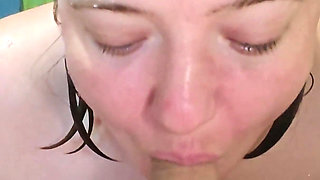 Intense Deepthroat POV with Small Firm Tits Closeup