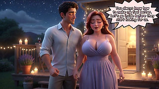 A Forbidden New Year Passion Ignites Between Close Friends in the Moonlit Backyard (AI generated)
