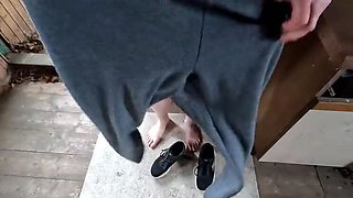 Bouncy Tits Action: Outdoor Labia Pulling & Breast Beating BDSM Session