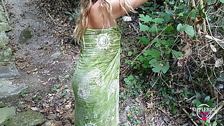 nippleringlover horny milf outdoors flashing pierced tits pierced pussy hot ass nice music