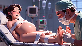 Naughty Doctor Sucking Pregnant Patient Toes in Surgery