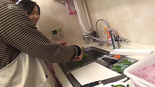 Snacking on a Beautiful Cooking Instructor in the Kitchen