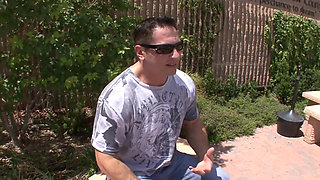 Busty brunette sucking and riding hard cock