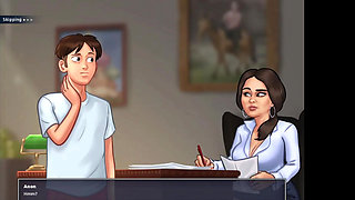 Horny Lady Boss Invites Me Her Office for Threesome Sex Summertime Saga