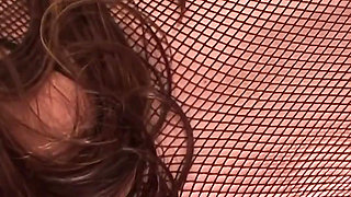 Black Fishnets & Pink Crotchless Pantyhose
