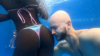 Busty Black Girl Picked up at the Pool & Cum Creamed
