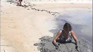 Busty girls at beach hidden cam