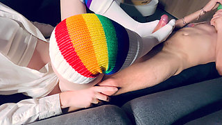 I Sockjob My Stepbrother with Long Socks