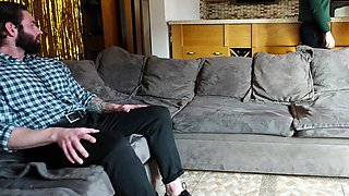 Cuckold Husband Watching as Wife Takes a Breeding Creampie