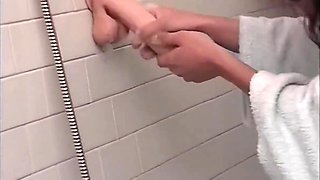 A Slutty Italian Housewife Masturbates In The Bathroom In An Amateur Video With Toys And Then A Cock