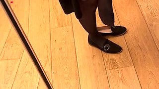 Webcam blonde strips off panties and masturbates