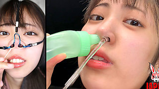 Sara Kagami with Her Nose Opened - Nose Hook, Suction Device and Swabs