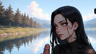 The Sexy Milk Goddess Seduces in the Forest Lake - XXX!