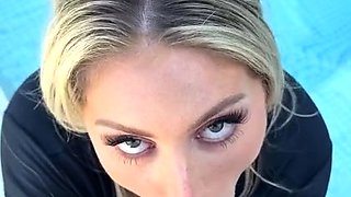 Blowjob masterpiece delivered by beautiful blonde MILF
