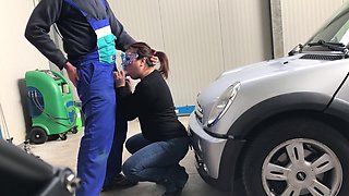 I Take The Car To But Pay Him With A Perfect Blowjob...public Blowjob With Deep Throat