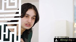 Stepson Catches Stepmom Lauren Phillips Naked Yoga - Big Tits Redhead MILF Doggystyle Fuck