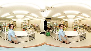 The Convenience Store Clerk is a Slut - Asian Teen Riding Dick at Work