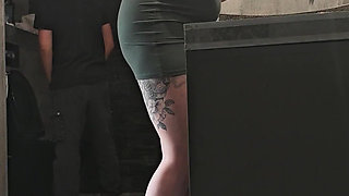 A Camera in a Public Restroom Catches a Strange Man Fucking a Girl Who Is Washing Her Panties.