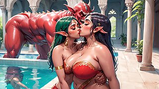 AI Generated Images of Horniest Anime Indian Elves & Monsters