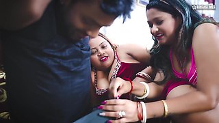Desi Indian Step Brother fucks his Step Sister and Step Mother at the same Time ( Hindi Audio )