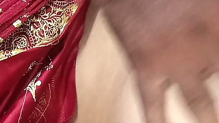 Batchelor Neighbour Men Qhousewife Red Colour Saree with Hot Fucking