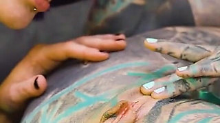 Double Metal Dildo Lesbian Fun with Anuskatzz