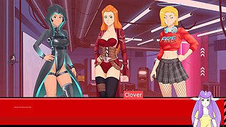 Busty anime hentai vtuber shows off in a playful session