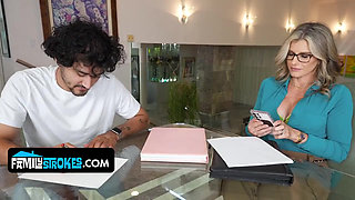 If He's Nice to Her Busty Friend, His Perv Stepmom Will Be Extra Nice to Him at Night