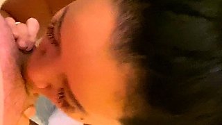 Cumshot wanting amateur MILF wanks cock in POV video