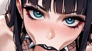 Animeai Rocker Girl Gives a Blowjob to a Stranger and Swallows His Semen