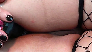 Goth Secretary Plays with Her Ass