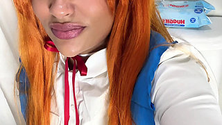 Asuka Cosplay Fart & Burp Compilation Plugsuit and Uniform Chubby Ebony