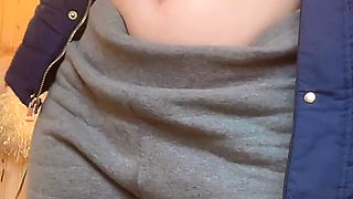 Hana at Kitchen Cooking Then She Need Go to Pee on Toilet