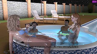 Jennifer indulges in some navel action with Justine in a taboo stepbrother scenario