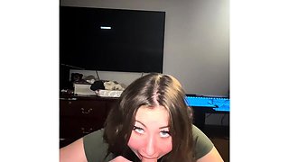 Mature brunette amateur giving a great POV blowjob